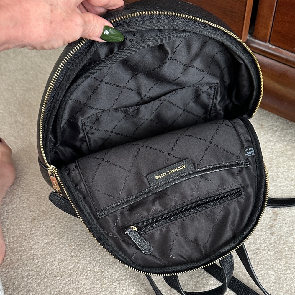 Michael Kors Black Pebbled Leather Backpack - Picture 5 of 7